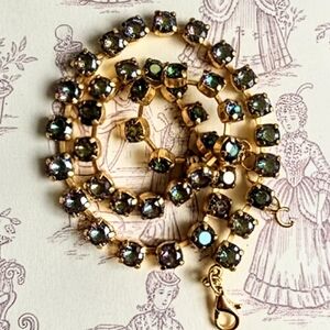 Genuine Mystic Topaz 1 Carat in 14K Gold Plated Necklace